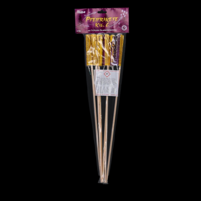 Pfeifrakete kaliber C met 3-traps zilveren crackers "Funke" FR-W14-3C