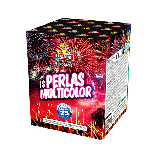 Perlas Multi Color 1sec "El Gato" 25 Schots Batterij